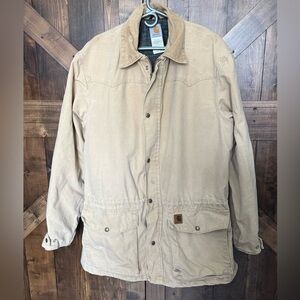 Vintage Carhartt C52 Chore Ranch Flannel Lined Utility Barn Jacket Coat Men’s L